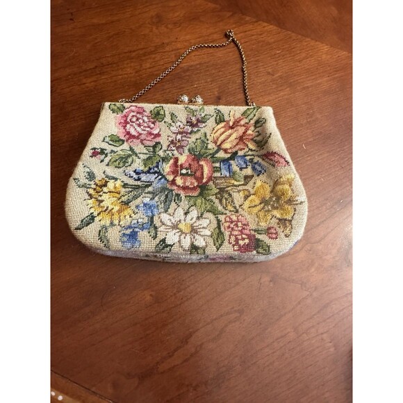 Vintage Ed B. Robinson Micro Needle Point Embroidered Handbag Purse - Picture 1 of 8